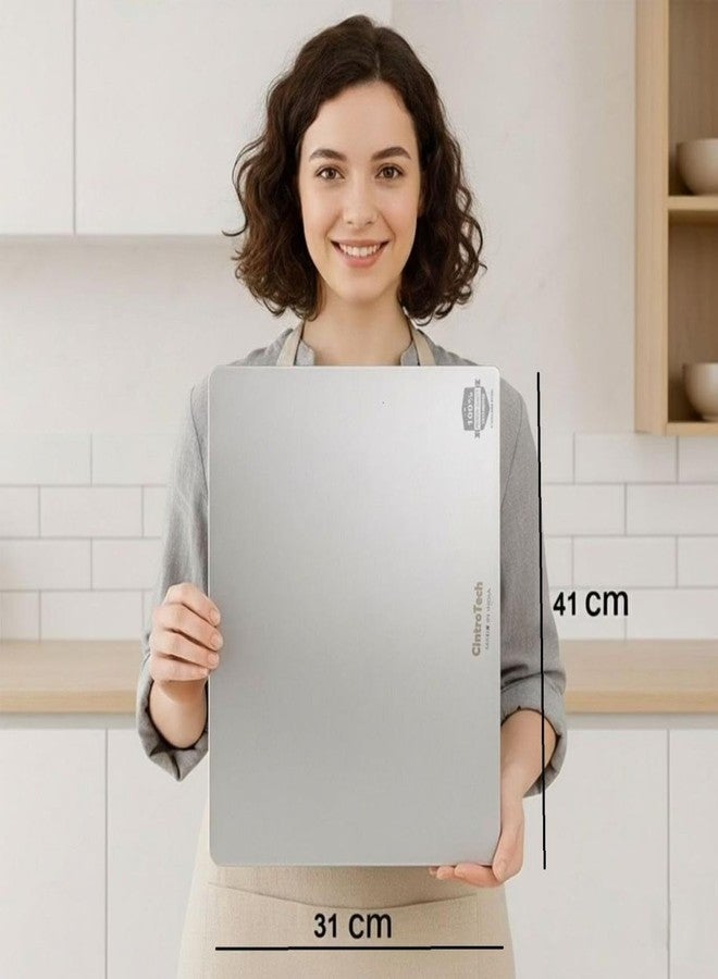 CINTROTECH Premium Countertop Stainless Steel Chopping Board 41x31cm - Large, Non-Slip, Rust-Free, Food-Grade Cutting Board for Vegetables, Meat, Fish, & Fruits - Image 2